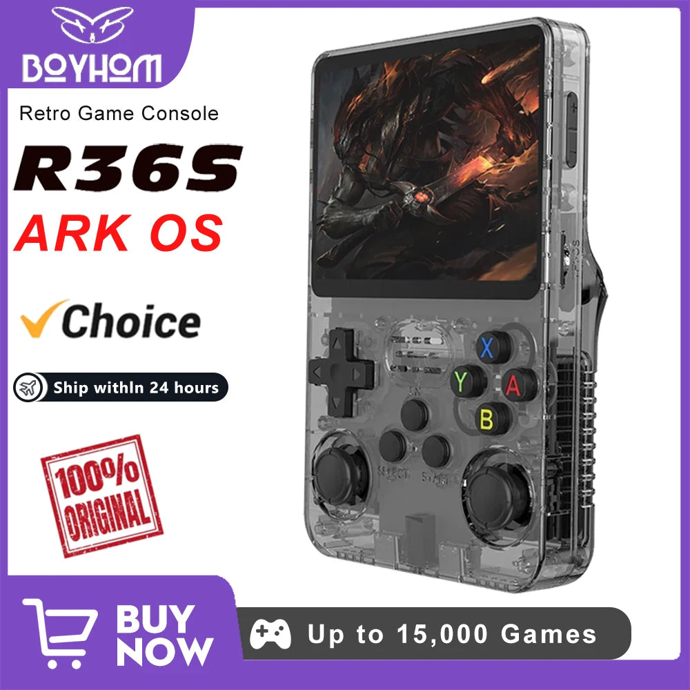 BOYHOM 256G 128G R36S Retro Handheld Game Console Linux System 3.5 Inch IPS Portable Pocket Player 64GB Video Gaming Kids Gifts TAVEN System LLC