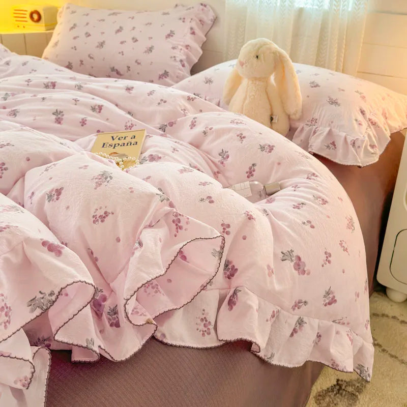 Bonenjoy Lace Duvet Cover Printed Home Quilts Cover Ruffles Comforter Covers Adults Kids Room Bedding (Pillowcase Need Order) TAVEN System LLC