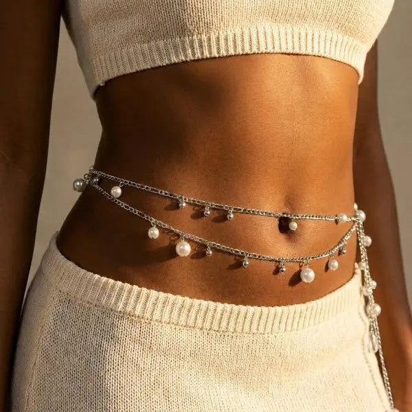 Summer Bohemian Waist Chain For Women Rice Beads Sea Star Shell Conch Starfish Pendant Body Chain Beach Vacation Bikini Jewelry TAVEN System LLC