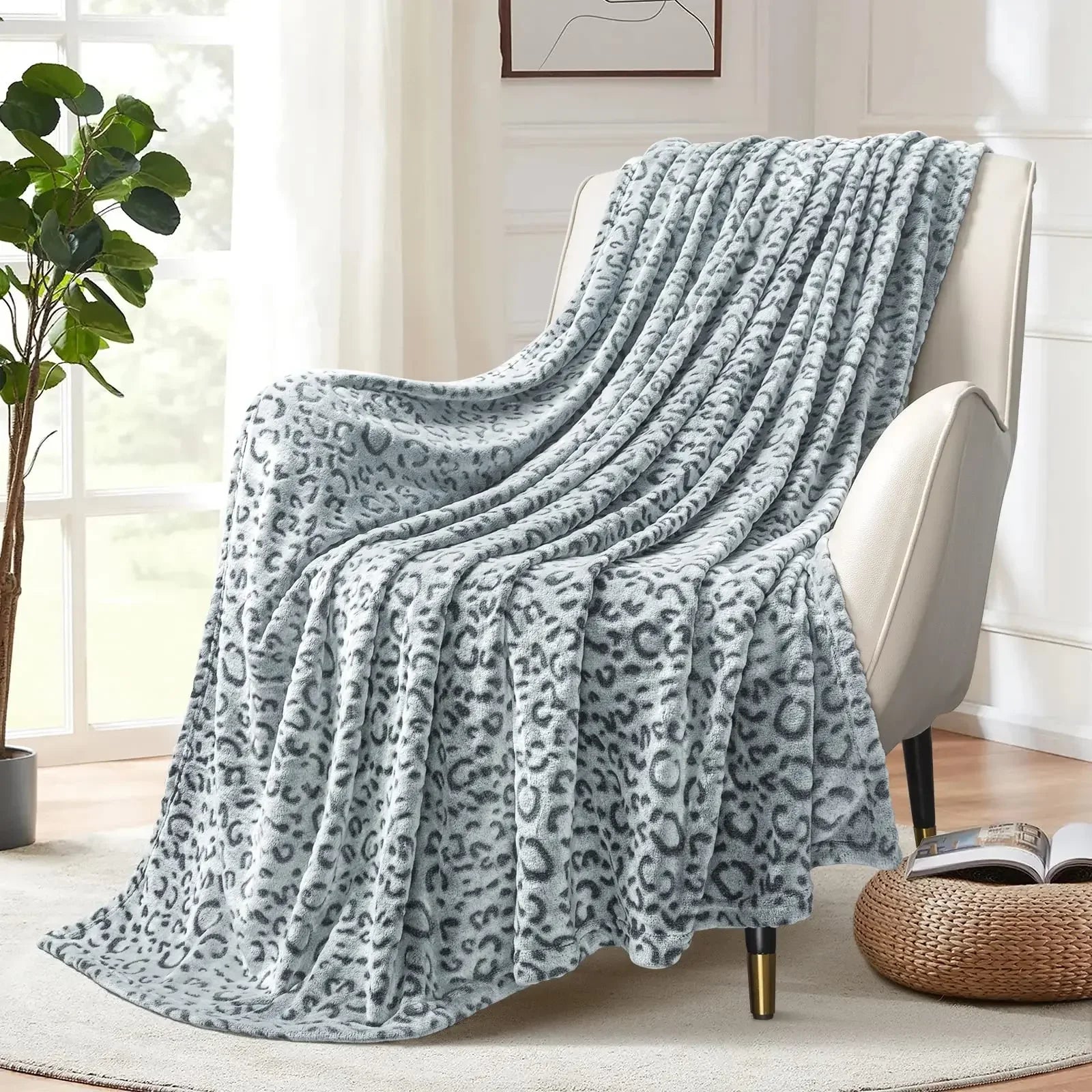 Black White Zebra Flannel Fleece Throw Blanket - Fuzzy Soft Lightweight, Warm Cozy for Couch & Bed TAVEN System LLC