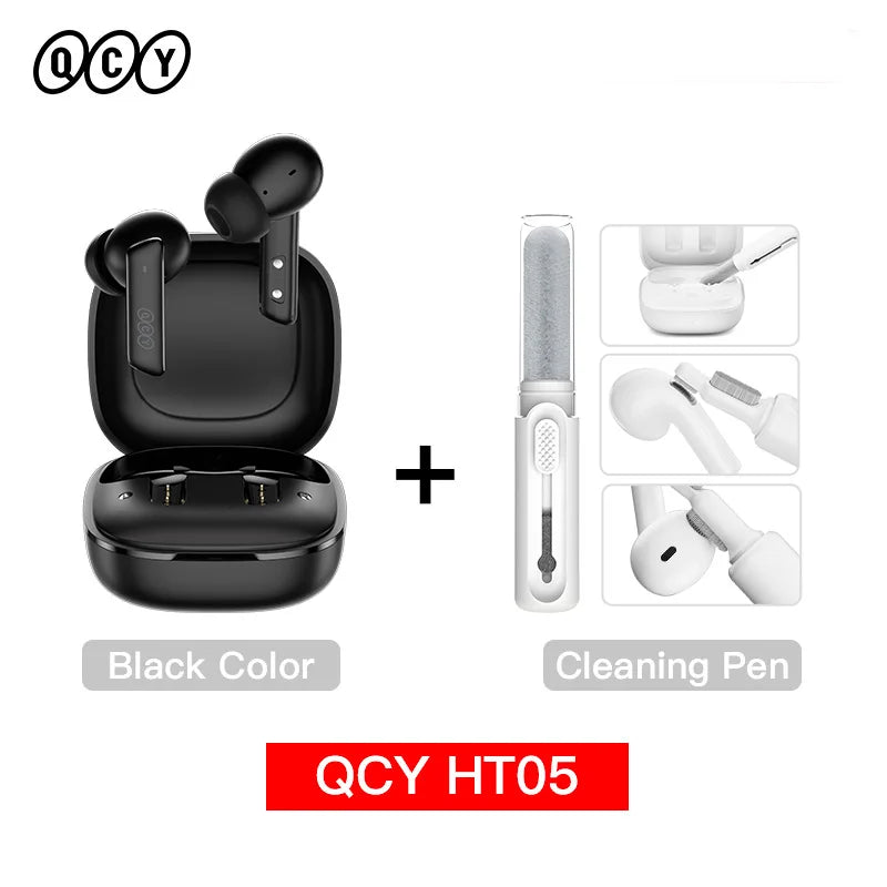 QCY HT05 ANC Wireless Earphone 40dB Noise Cancelling Bluetooth 5.2 Headphone 6 Mic ENC HD Call TWS Earbuds Transparency Mode TAVEN System LLC