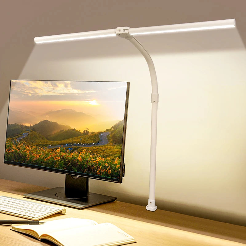 LAOPAO Double Head LED Desk Lamp EU/US Architect Desk Lamps Office 24W Brightest 5Color Modes and 5 Dimmable Eye Protection lamp TAVEN System LLC