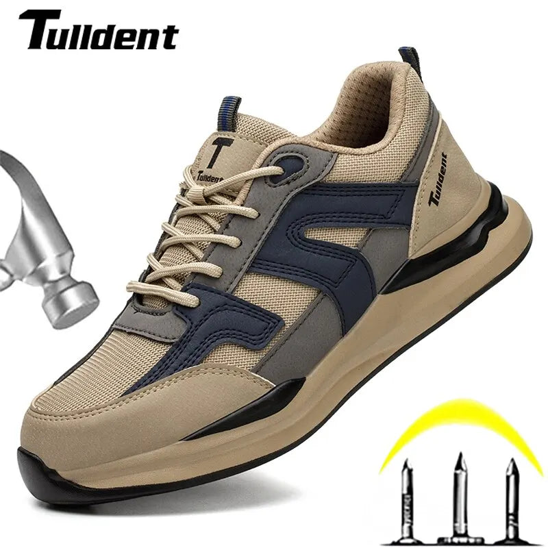 Safety Shoes Men With Steel Toe Cap Anti-smash Men Work Shoes Sneakers Light Puncture-Proof Indestructible Shoes Dropshipping TAVEN System LLC