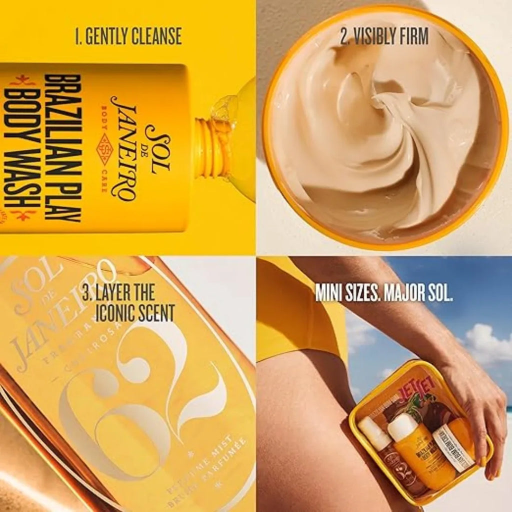 The four travel suits of Sol de Janeiro series fragrance (bath gel, body milk, perfume spray) are convenient to carry, charming fragrance, lasting fragrance, and the first choice for fragrance lovers TAVEN System LLC