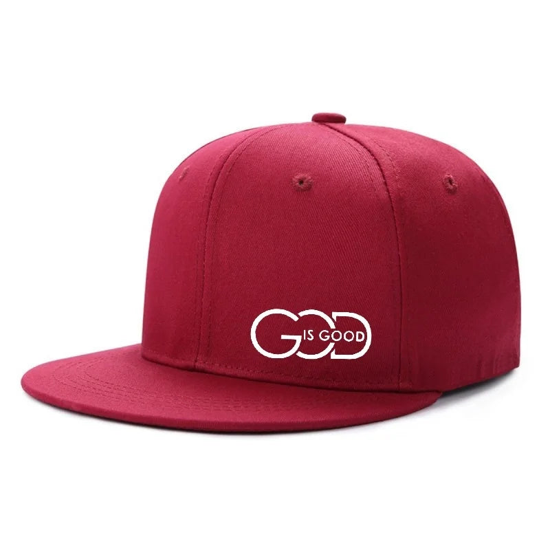 God Is Good Snapback Cap Black Flat Brim Adjustable Baseball Hat
