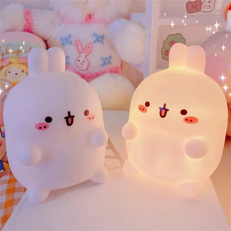 Rabbit Night Light Bedhead Bedroom LED Small Table Light Non Plug In Floor Stand Creative Atmosphere Night Light Decoration TAVEN System LLC