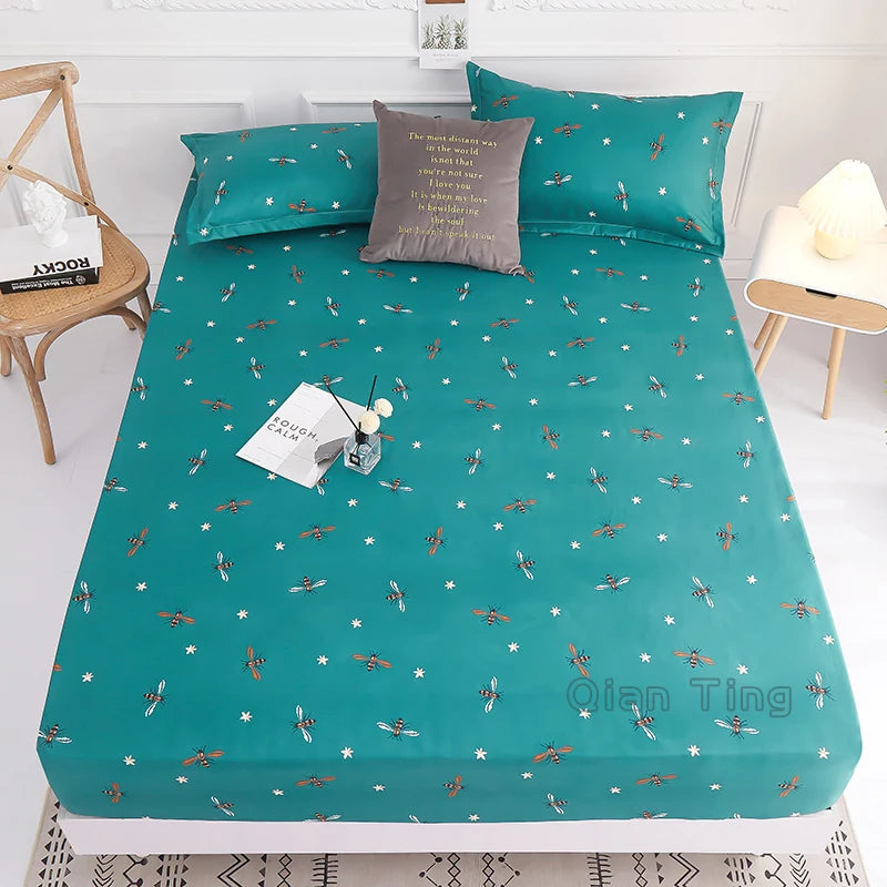1 piece of bed sheet for bedroom 100%Polyeste Elastic Band Around bedding Fitted Sheet Only (excluding pillowcases) TAVEN System LLC