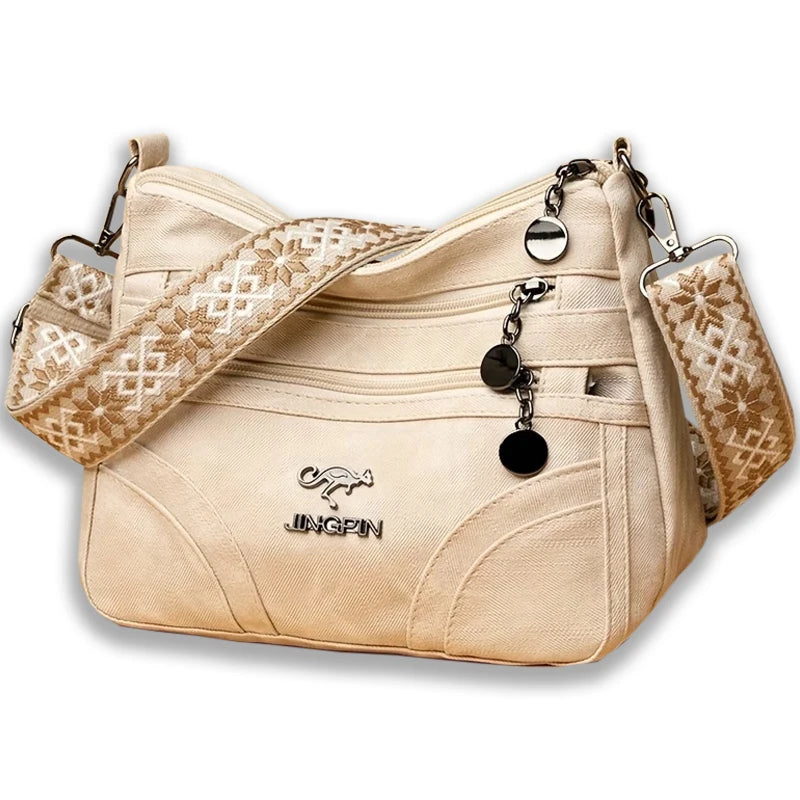 Women Vintage Canvas Crossbody Bag Multi Pocket Shoulder Hobo Bag TAVEN System LLC