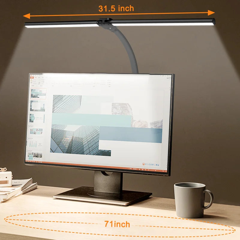 LAOPAO Double Head LED Desk Lamp EU/US Architect Desk Lamps Office 24W Brightest 5Color Modes and 5 Dimmable Eye Protection lamp TAVEN System LLC