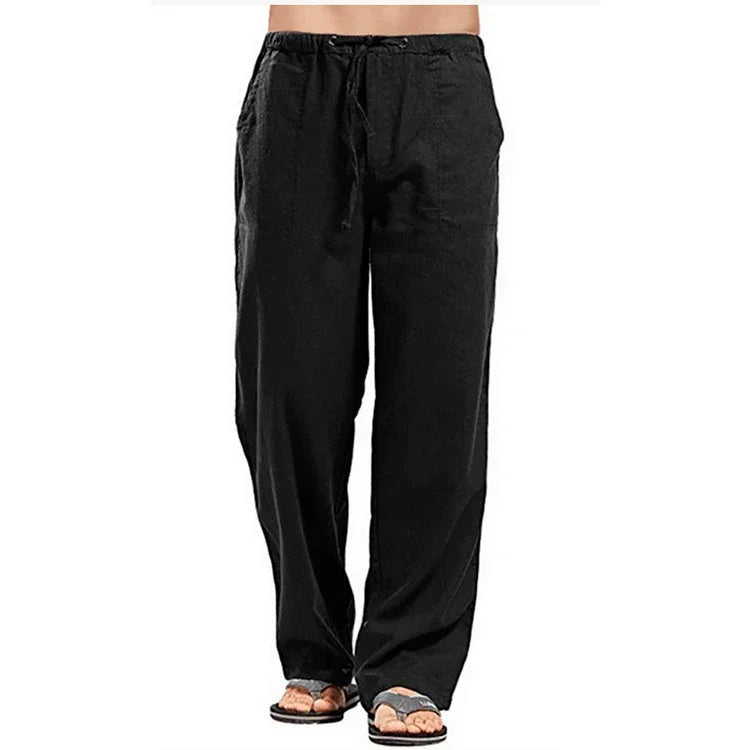 Men's Cotton Linen Pants Elastic Waist Casual Summer Trousers TAVEN System LLC