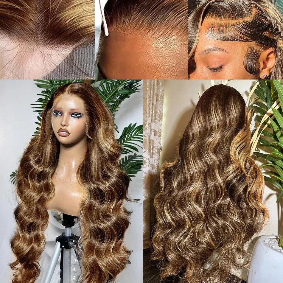 Stretched Length: 26inches, Hair Color: #16, Density: 180%, Ships From: CHINA - Highlight Wig Human Hair P4/27 Body Wave Wigs Highlight 13x6 Hd Lace Frontal Wig Human Hair 13x4 Hd Lace Front Human Hair Wigs Taven