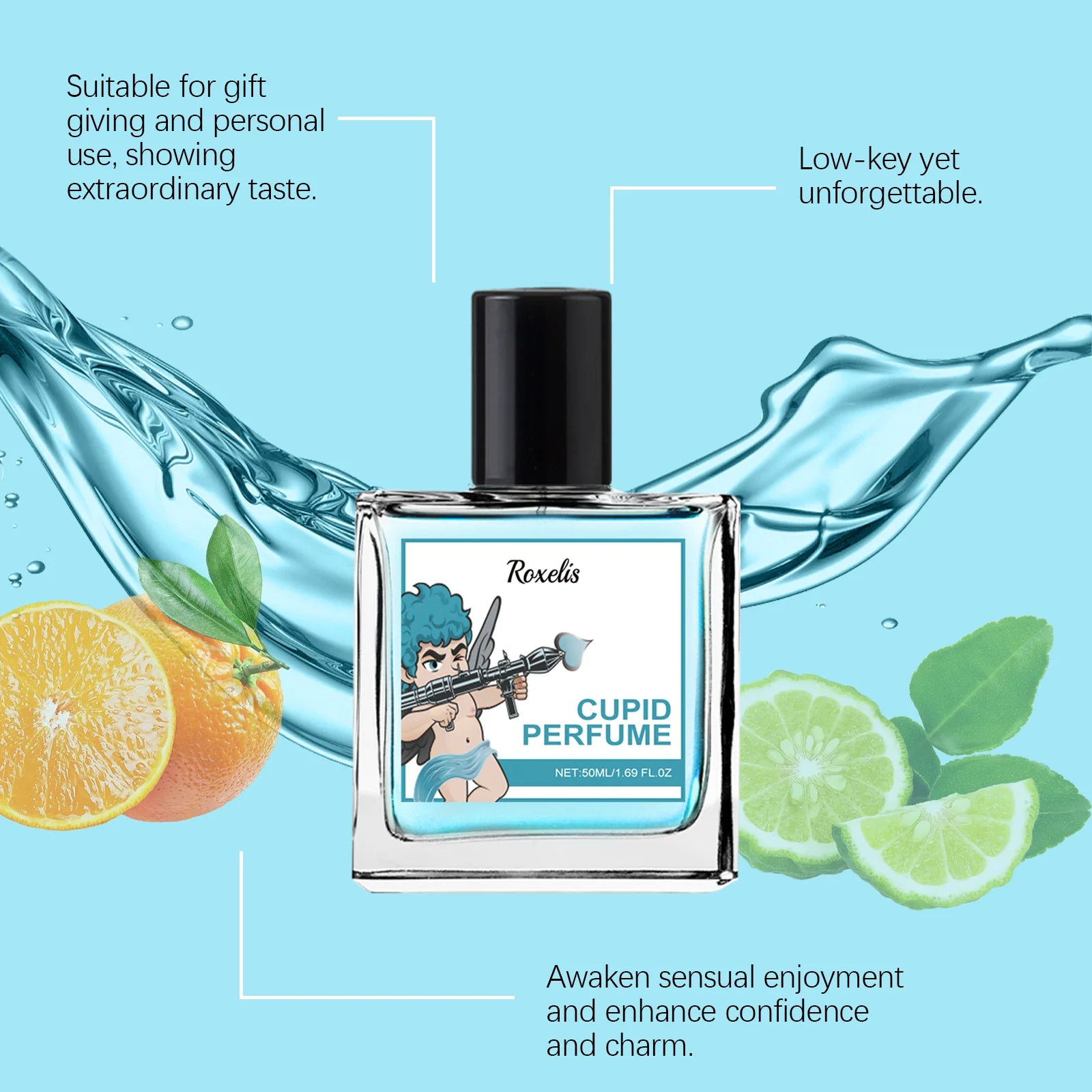 Roxelis 50ml Cupid Glamour Perfume Men Pheromone Fragrance Long Lasting Gentlemen Festival Couple Gifts Cologne Charming Perfume TAVEN System LLC