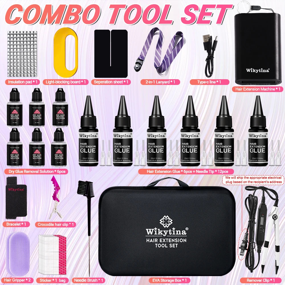 Professional UV Light Hair Extension Tool Kit