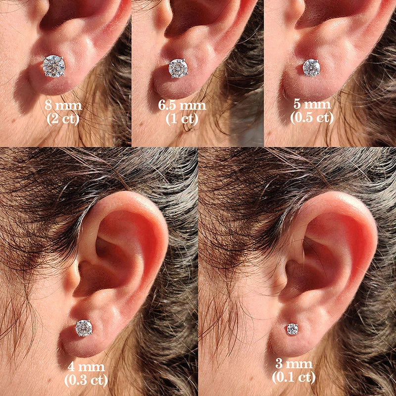 Real 0.1-3CT Test Passed Moissanite Diamond Stud Earrings for Women S925 Silver Platinum Plated Bride Wedding GRA Fine Jewelry TAVEN System LLC