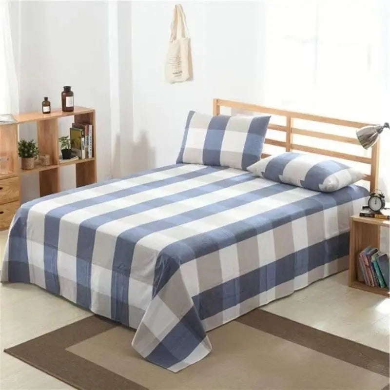 Queen Size Bed Sheet Single Soft Brushed Cotton Bedding Rustic Design All Seasons Breathable 1.6m Double Bed Sheet TAVEN System LLC