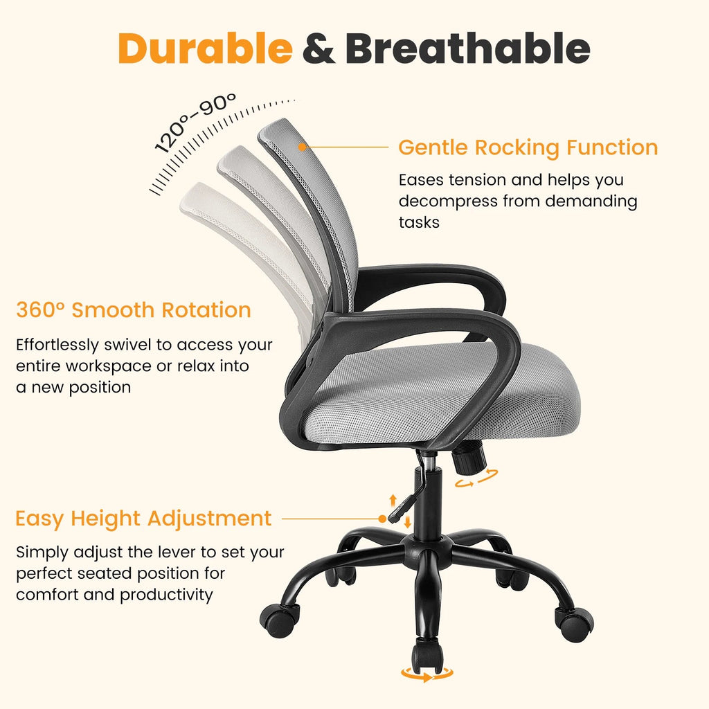 Ergonomic Gaming Chair Height Adjustable with Fixed Armrest TAVEN System LLC