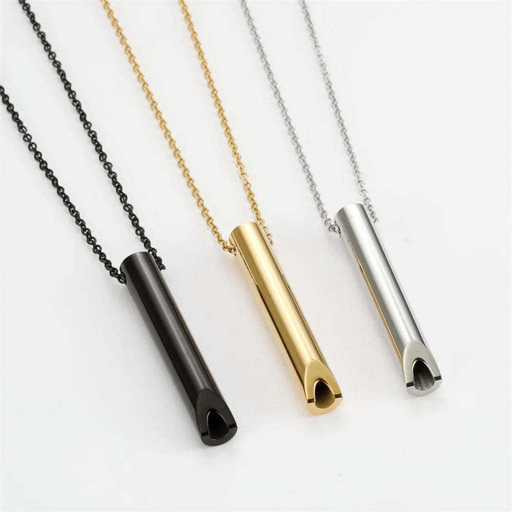 Stainless Steel Anxiety Breathing Necklace For Women Stress Relief Meditation Necklaces Yoga Ritual Female Jewelry Accessories TAVEN System LLC