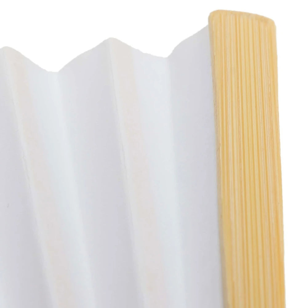 50/1pcs DIY Paper Bamboo Folding FanAdults Kid Hand Fans Calligraphy Painting Practice Blank White Fan for Wedding Room Decor TAVEN System LLC