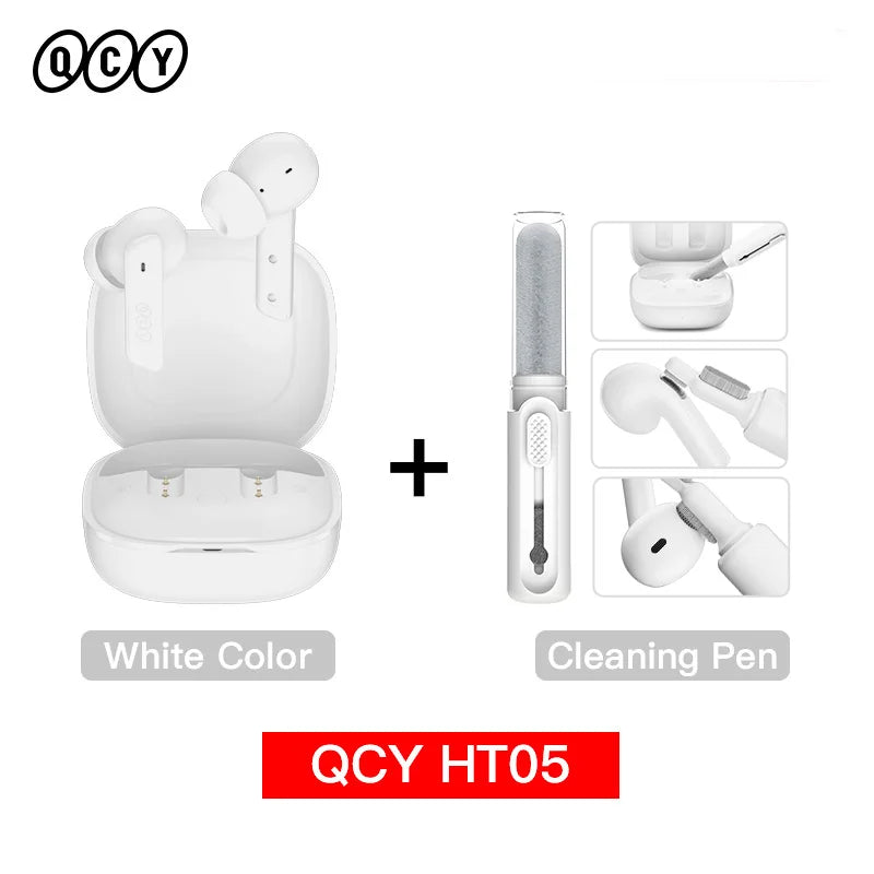 QCY HT05 ANC Wireless Earphone 40dB Noise Cancelling Bluetooth 5.2 Headphone 6 Mic ENC HD Call TWS Earbuds Transparency Mode TAVEN System LLC