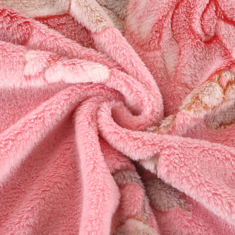 1pc Floral Style Warm Bedspread Fleece Blanket Plaid Travel Shawl Sofa Nap Blanket Home Bedsheet Manta 70X100cm Suitable For Pet TAVEN System LLC