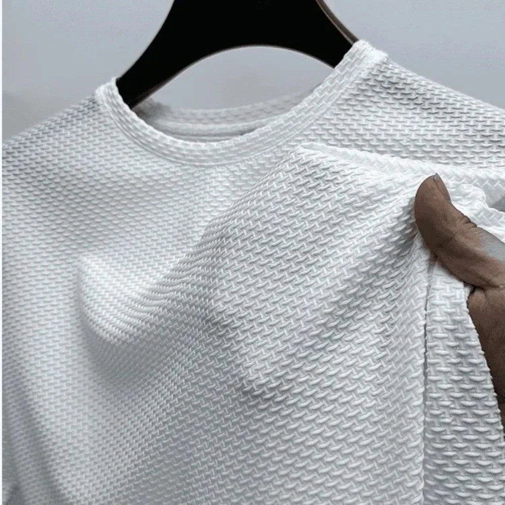 Men's Ice Silk Bamboo Mesh T-Shirt Slim Fit Breathable Summer Tee TAVEN System LLC