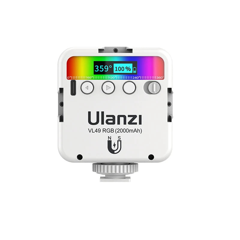Ulanzi VL49 RGB Mini LED Video Light 2000mAh 2500K-9000K Portable Photography Lights Vlog Fill Light for DSLR SLR Camera Lamp TAVEN System LLC