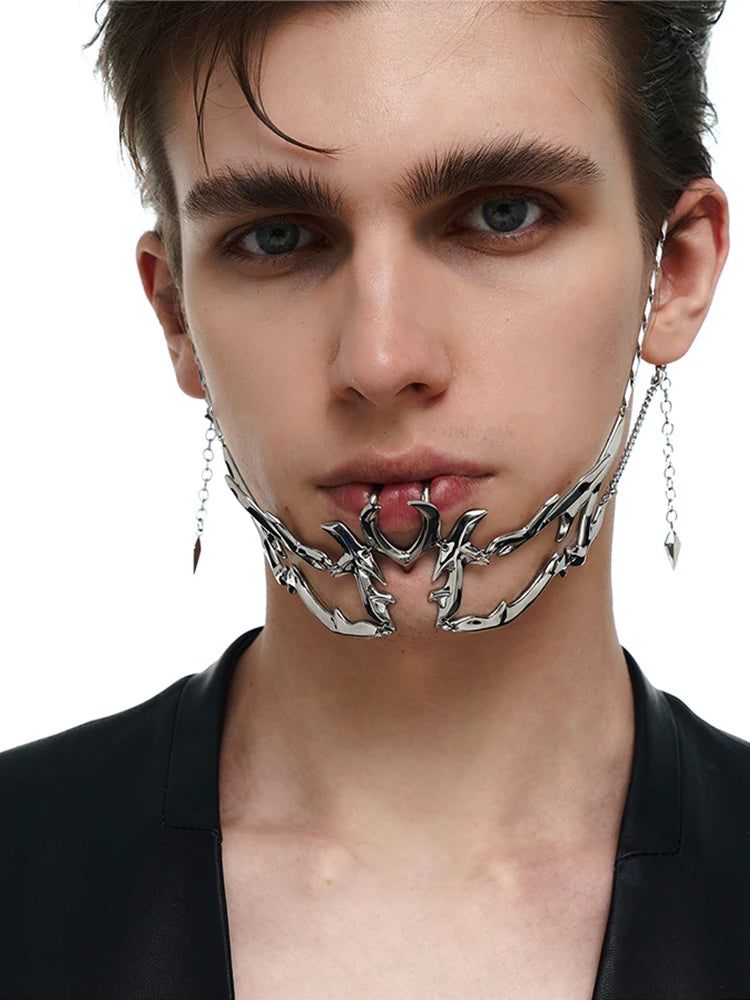 ZHUHE Metal Mask Cyberpunk Style Copper Alloy Material For Women And Men Face Jewelry Party Gifts TAVEN System LLC