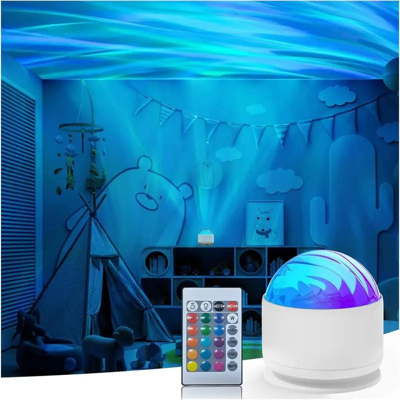 2 Modes Ocean Wave Projector Lamp 3D Water Ripple LED Night Light Romantic Atmosphere Projection Lamp for Bedroom Home Decor TAVEN System LLC