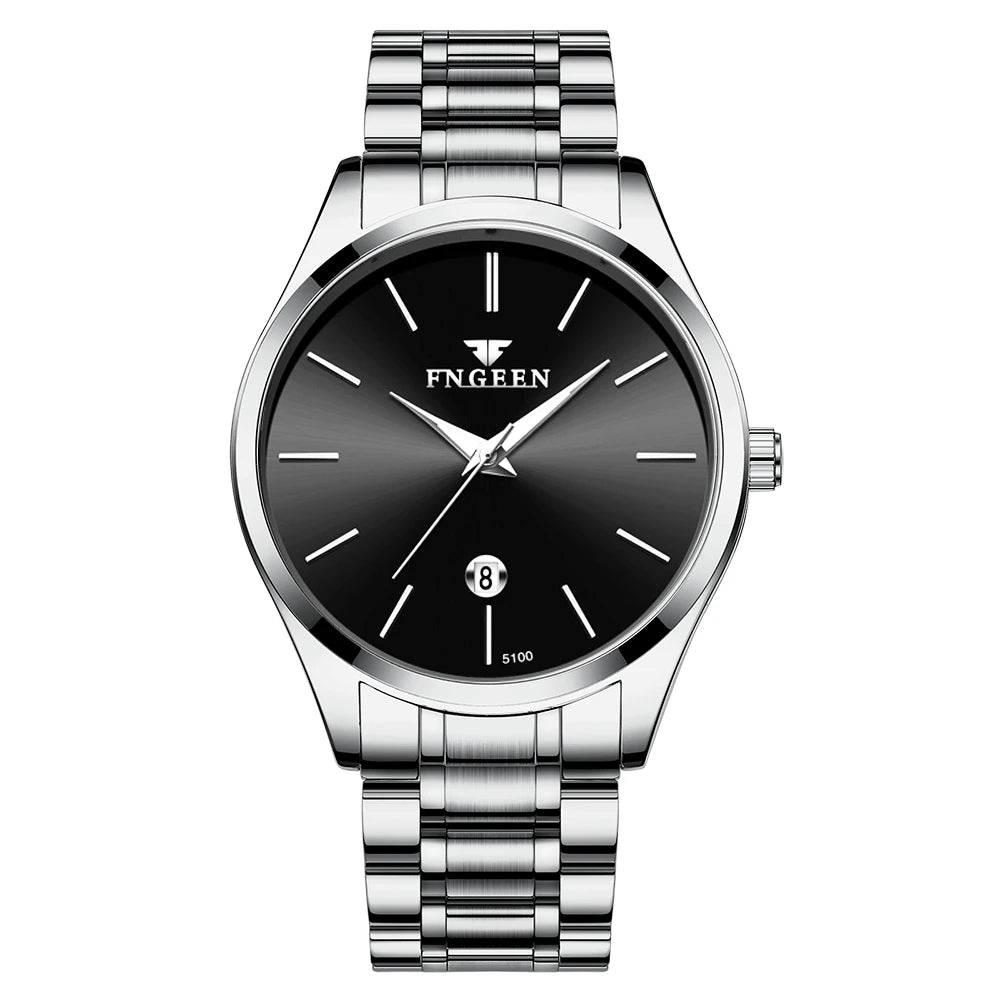 BINBOND stainless steel durable quartz watches for men luxury luminous waterproof precise auto date men's watch casual reloj - TAVEN System LLC
