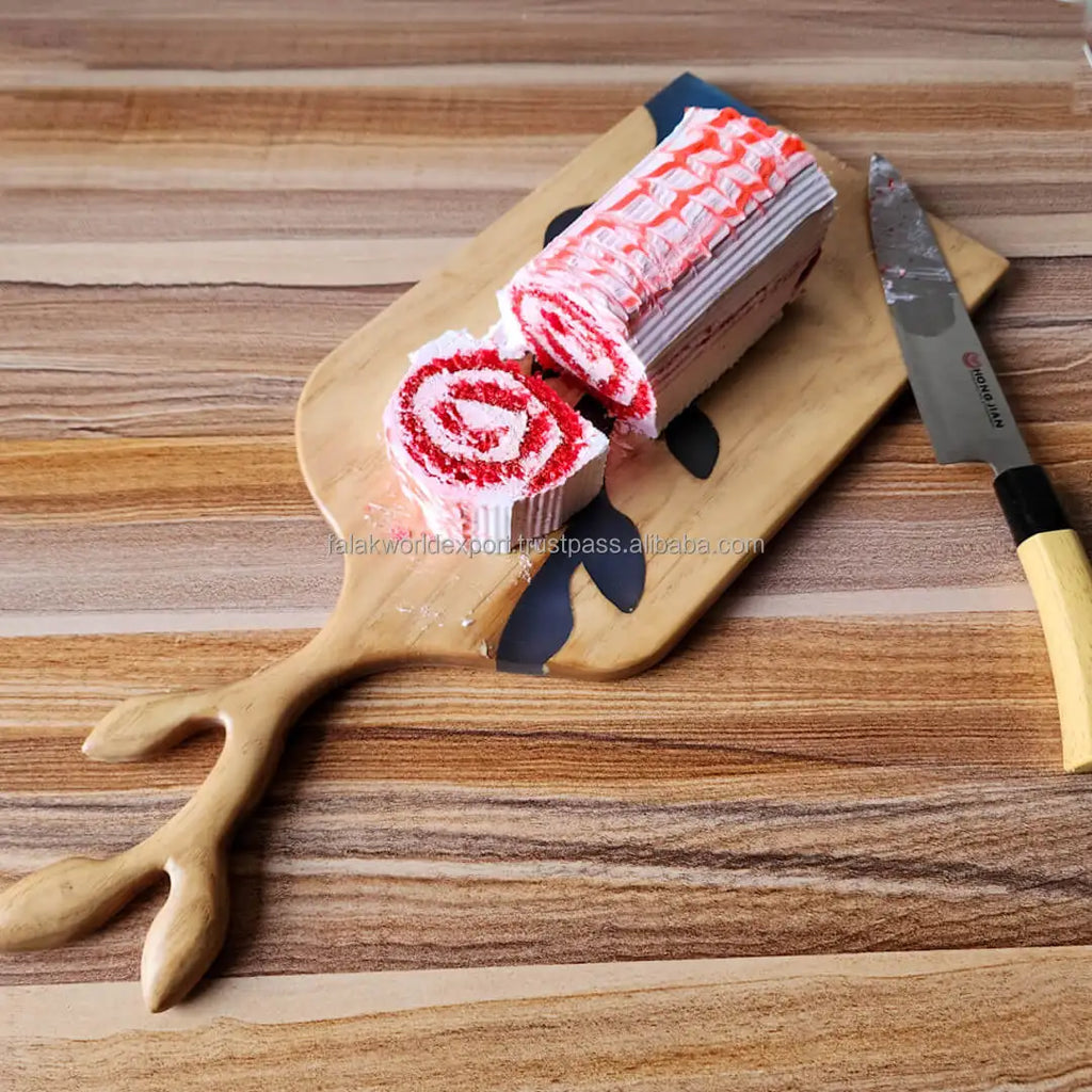 Household Trending Products 2026 New Arrivals Ocean Wave Pattern Acacia Wood Epoxy Resin Cutting Board TAVEN System LLC