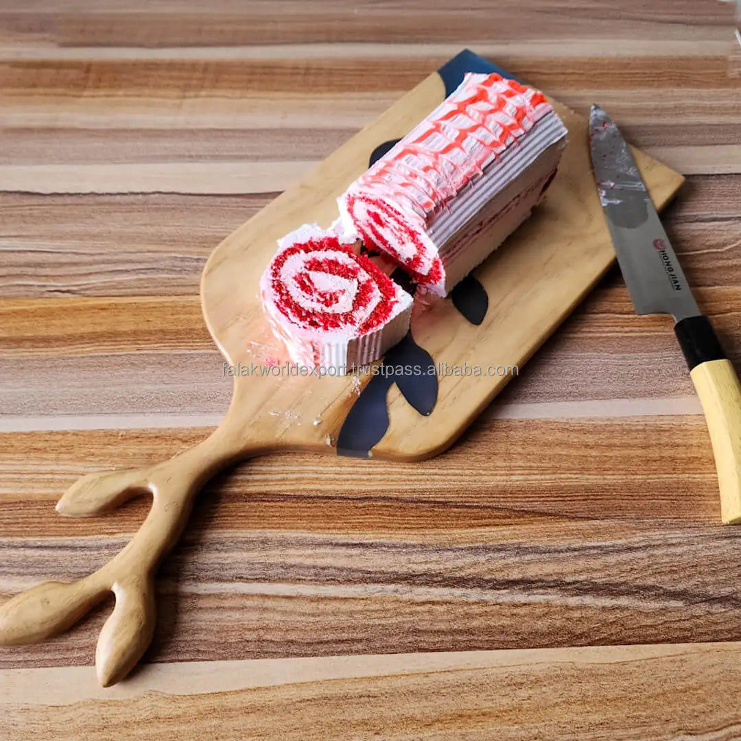 Household Trending Products 2026 New Arrivals Ocean Wave Pattern Acacia Wood Epoxy Resin Cutting Board TAVEN System LLC