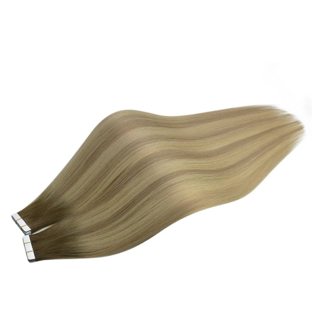 Color: P6W/8W, Items per Package: 40 pcs, Length: 24 Inches, Life Span: 12 months - [Last 12 Months] Ugeat Tape in Hair Extensions Virgin Human Hair 10A Grade Tape in Extensions  Human Hair Taven