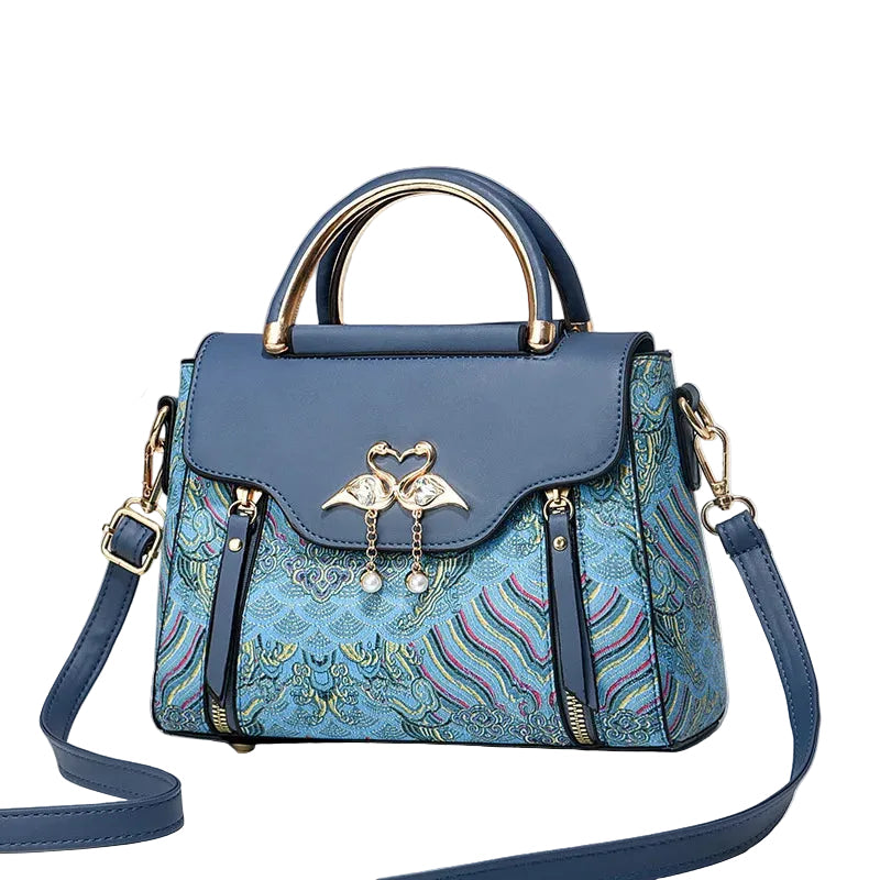 Women Printed PU Leather Shoulder Bag Crossbody Satchel Handbag TAVEN System LLC