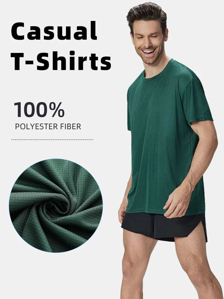 6-Pack Men's Breathable Polyester Crew Neck T-Shirts - Lightweight, Moisture-Wicking Short Sleeve Tops in Multiple Colors for Casual Wear and Outdoor Activities TAVEN System LLC