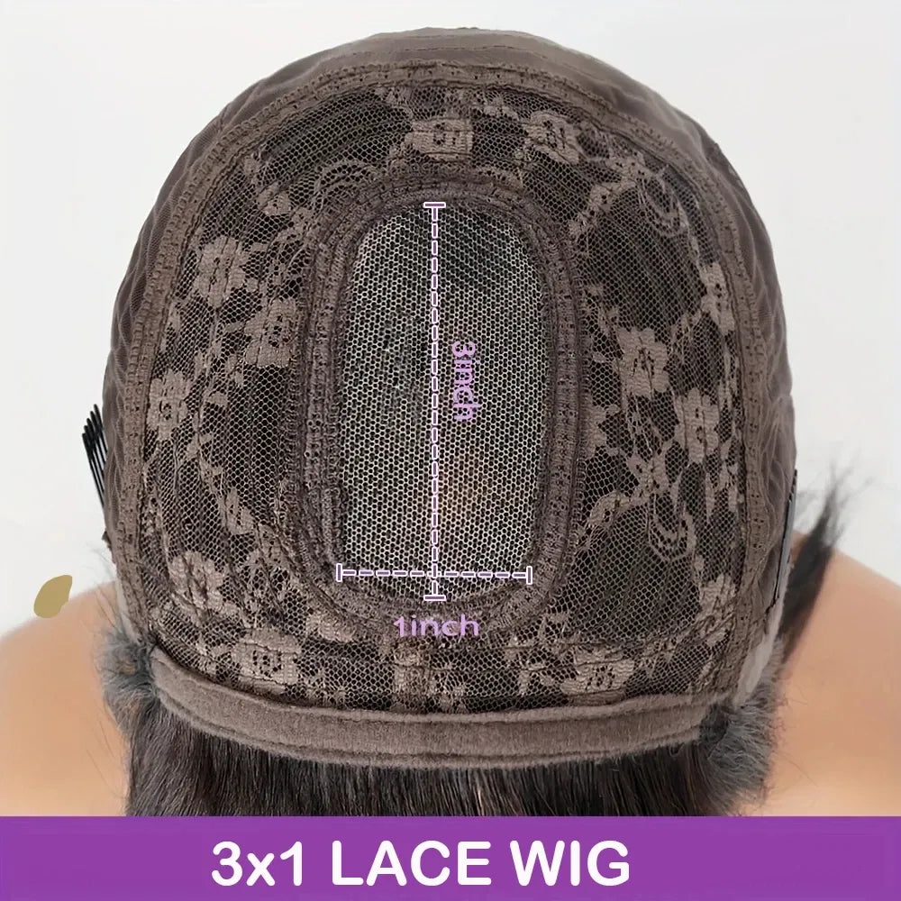 Stretched Length: 24inches, Lace Wig Type: 4*1, Density: 150%, Ships From: CHINA - 30 Inch 3X1 Middle Part Lace Human Hair Wig With Bangs For Women Straight Brazilian Wigs On Sale Cheap Fringe Short Bob Wigs Taven