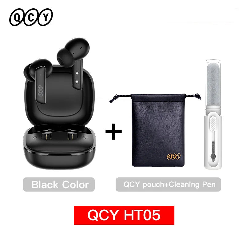 QCY HT05 ANC Wireless Earphone 40dB Noise Cancelling Bluetooth 5.2 Headphone 6 Mic ENC HD Call TWS Earbuds Transparency Mode TAVEN System LLC