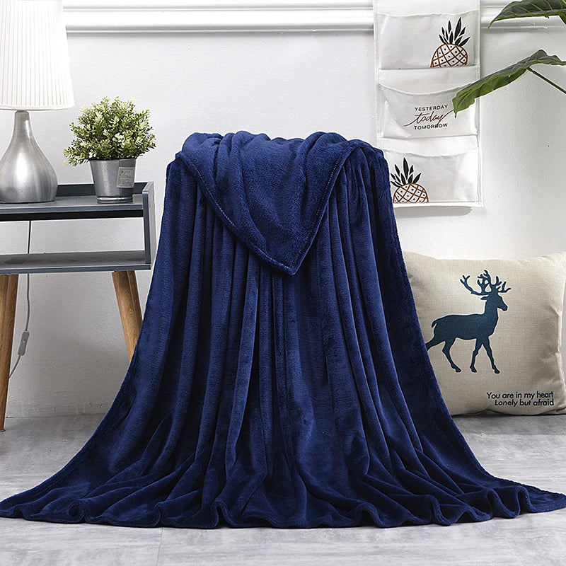 Soft Warm Blankets For Beds Winter Warm Coral Velvet Solid Sofa Cover Bedspread Winter Plaid Blankets Winter Sheet Bedspread TAVEN System LLC