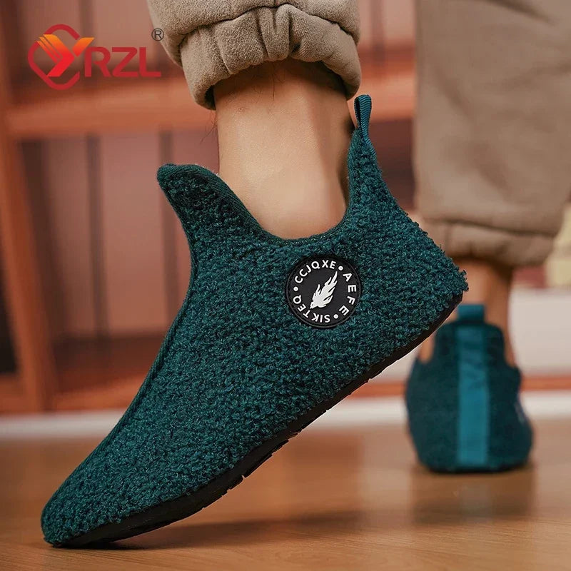 YRZL Winter Slippers Men Indoor Slippers Non-slip Warm Women and Men Slipper Ankle Soft Shoes Comfortable Flat Home Cotton Shoes TAVEN System LLC