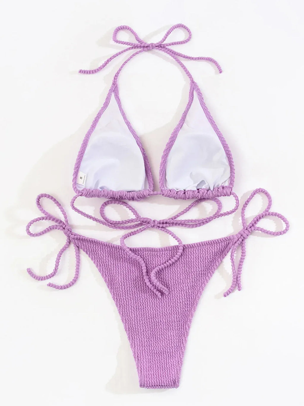 Color: MULTI, Size: L - New Fashion Sexy Bikini Solid Swimsuit Women Swimwear Push Up Set Brazilian Bathing Suit Summer Beach Wear Swimming NoEnName_Null