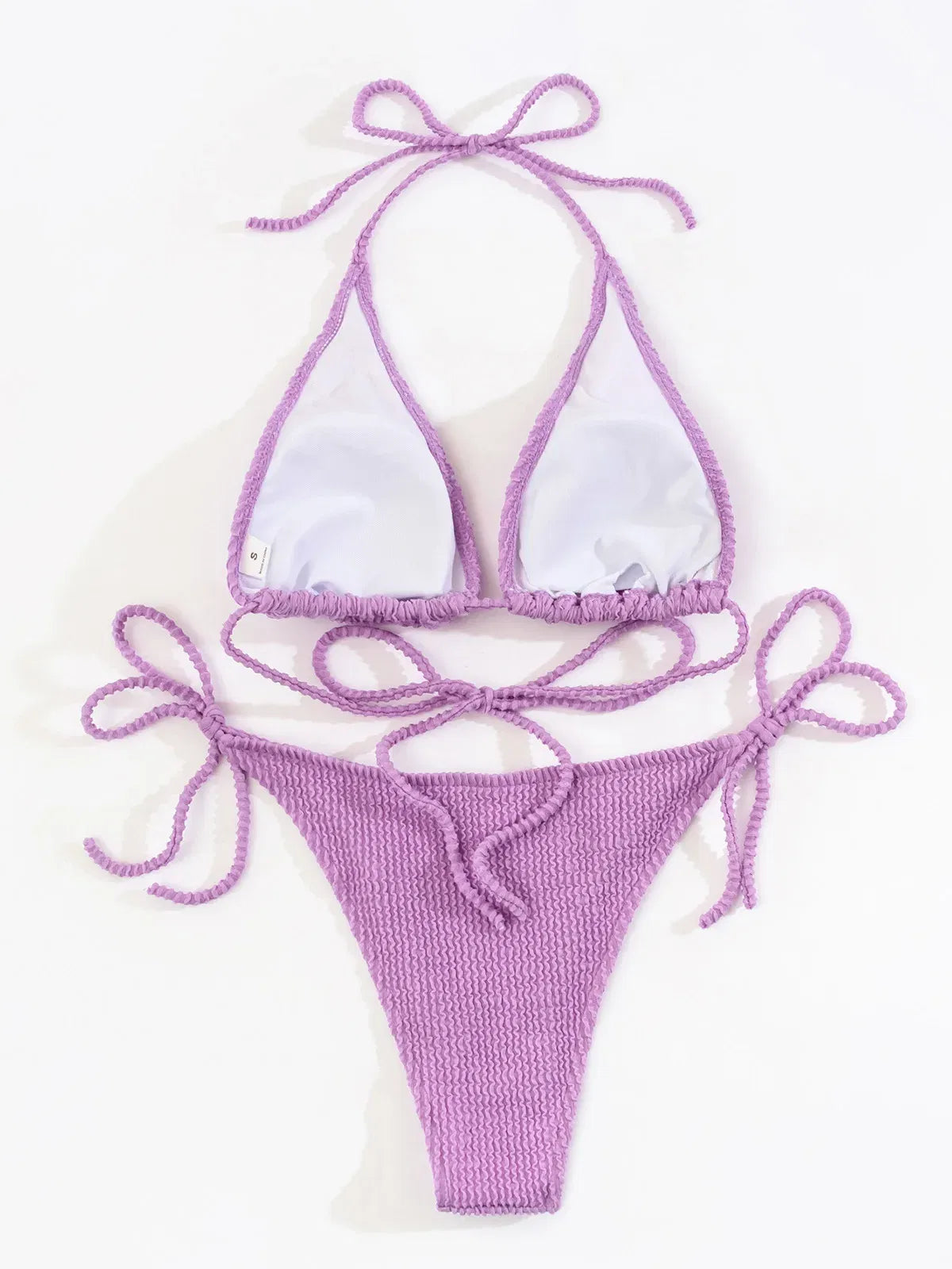 Color: MULTI, Size: L - New Fashion Sexy Bikini Solid Swimsuit Women Swimwear Push Up Set Brazilian Bathing Suit Summer Beach Wear Swimming NoEnName_Null