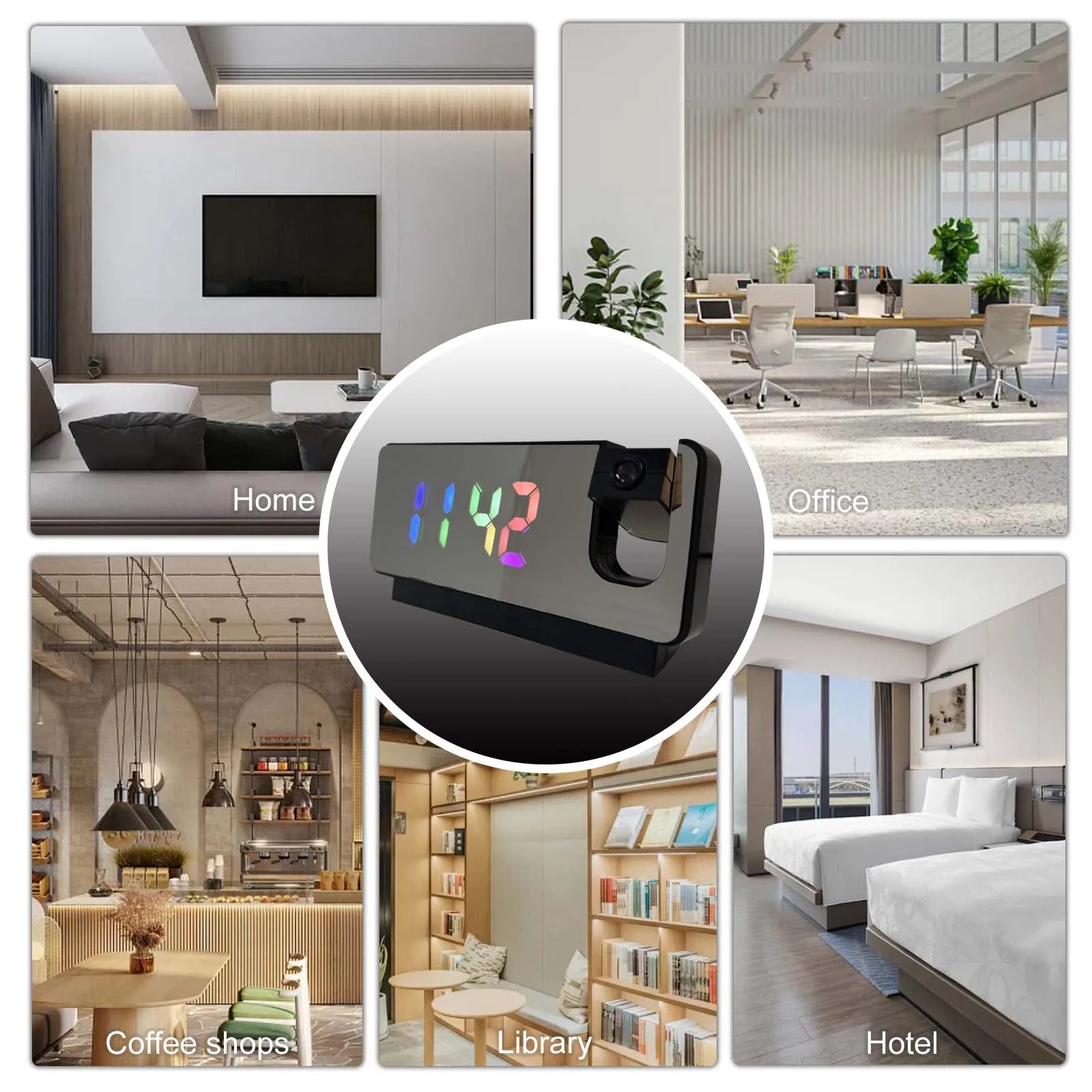 4K Ultra HD Projection Alarm Clock Camera with Wi-Fi, Motion Detection, Remote Viewing, Recording, Nanny Cam for Indoor Security TAVEN System LLC