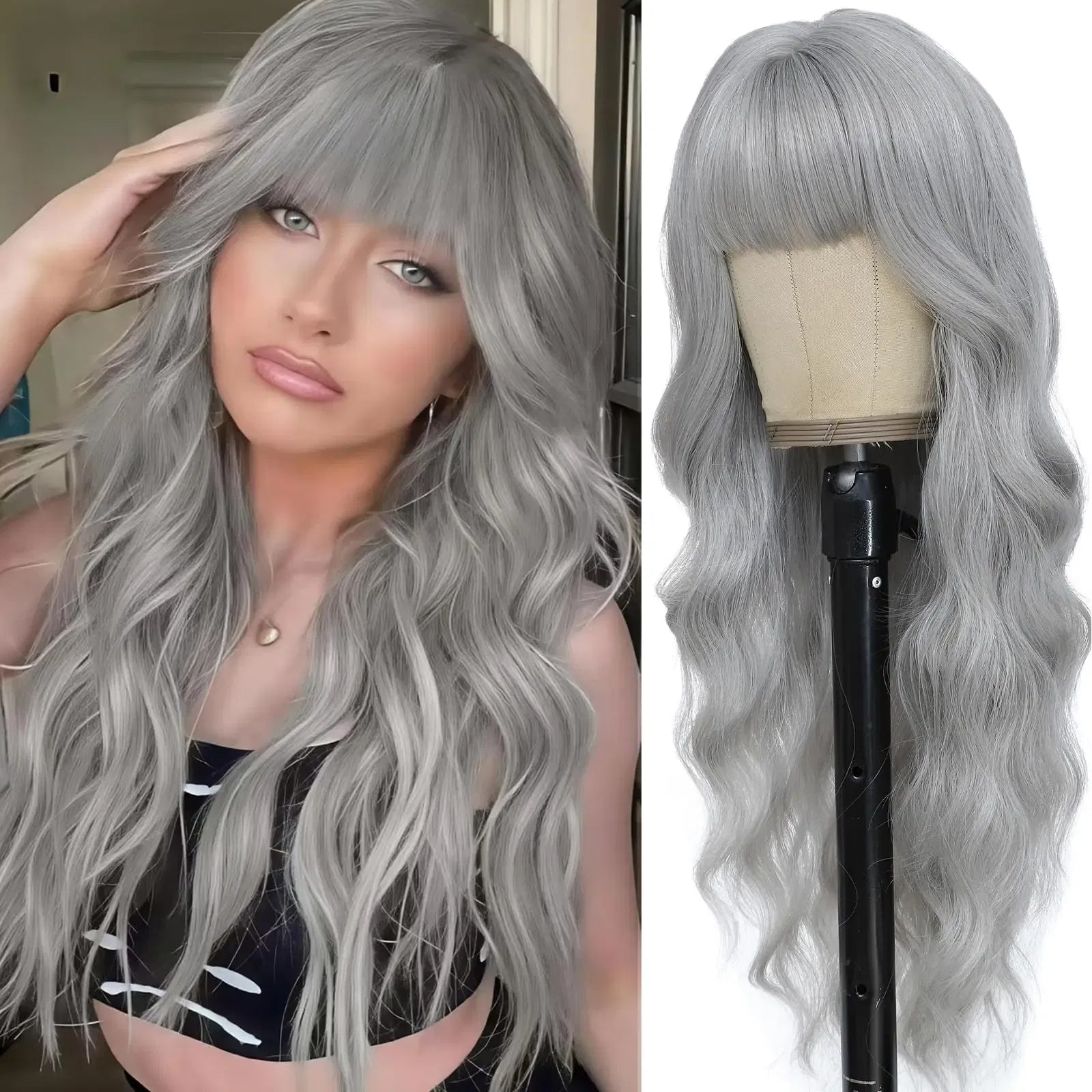 Color: T1B/27 - Orange synthetic wig with big waves for party, Halloween cosplay, daily use wig, high-temperature hair accessory Taven