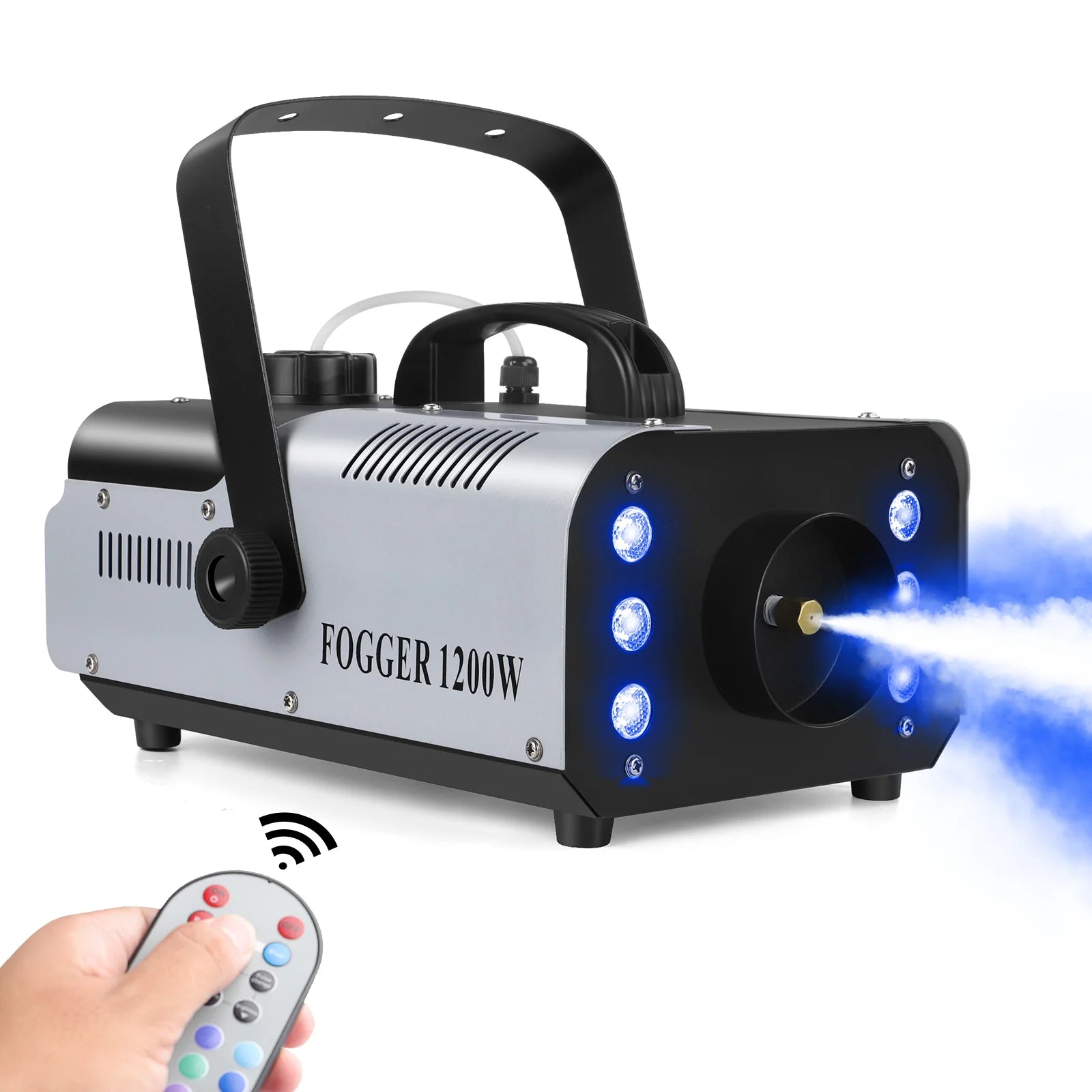U'King 1200W Fog Machine 6LEDs Remote Fogger Ejector Disco Colorful Smoke Machine DJ Christmas Party Effects Stage Light TAVEN System LLC