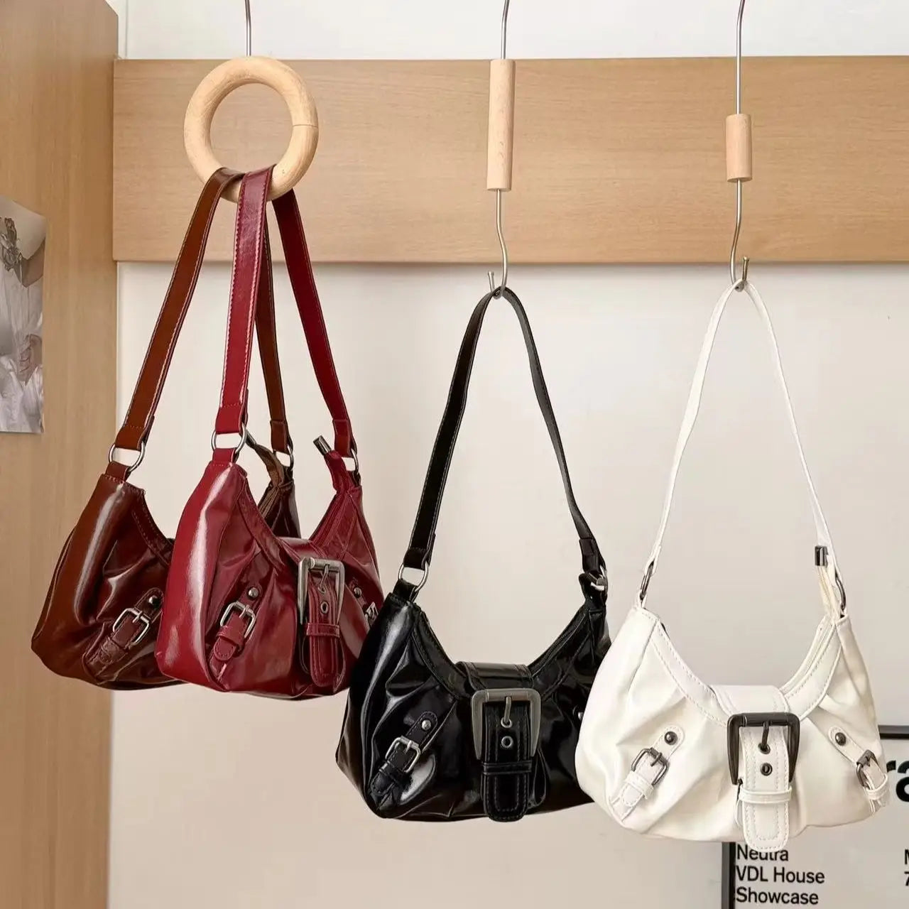 Y2K Retro Pleated Hobo Shoulder Bag Women Underarm PU Handbag TAVEN System LLC
