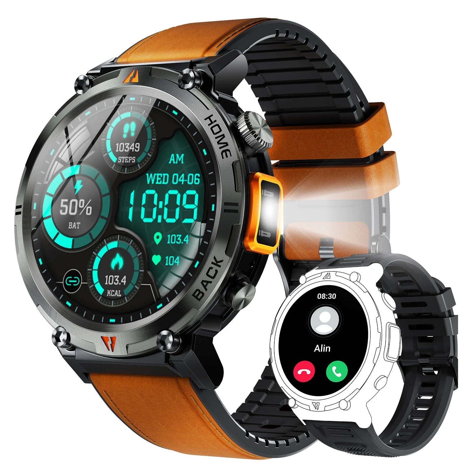 EIGIIS KE3 2025 New Bluetooth Call smartwatch for men Full Touch Screen With Health Monitor heart rate Flashlight Smart watch TAVEN System LLC