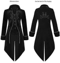 Men Velvet Gothic Tailcoat Vampire Cosplay Jacket Party Coat TAVEN System LLC