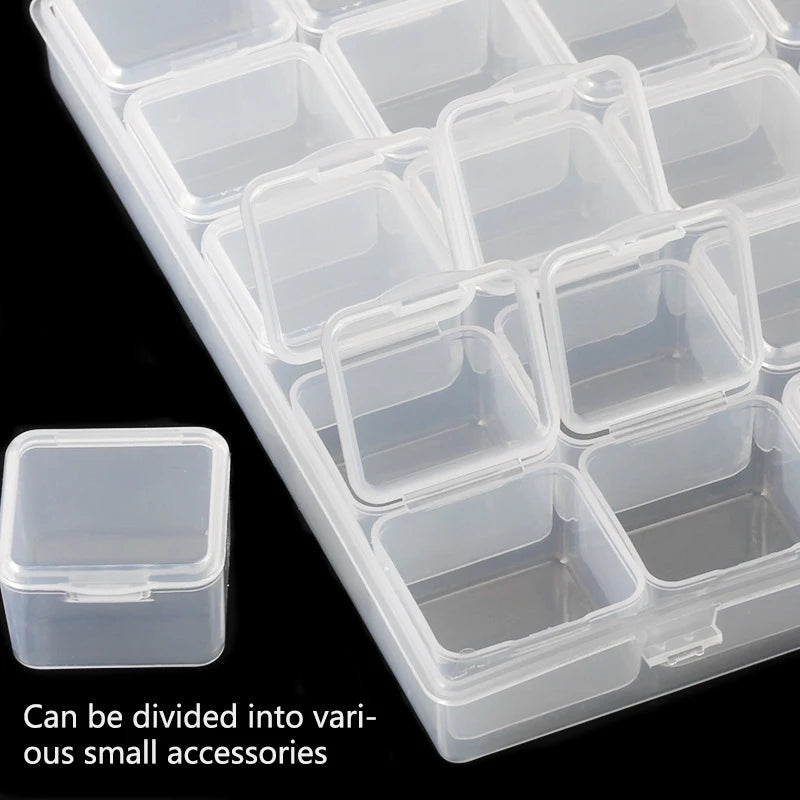 1/6/9/15/30Grids DIY Diamond Jewelry Storage Box Grids Clear Nail Art Rhinestones Tools Beads Display Storage Case Organizer Box TAVEN System LLC
