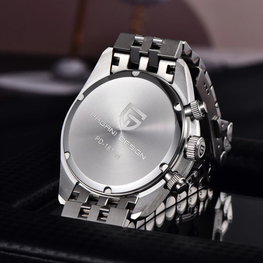 PAGANI DESIGN Men Watches New Pink BB Panda Dial Chronograph Fashion Luxury Quartz Watch For Men VK64 Movt Waterproof Watch 2026 - TAVEN System LLC