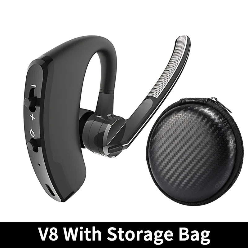 New V8 Wireless Bluetooth Single Earphone With HD Mic Stereo Headset Handsfree Call Business Headphone For Sports Driving Travel TAVEN System LLC