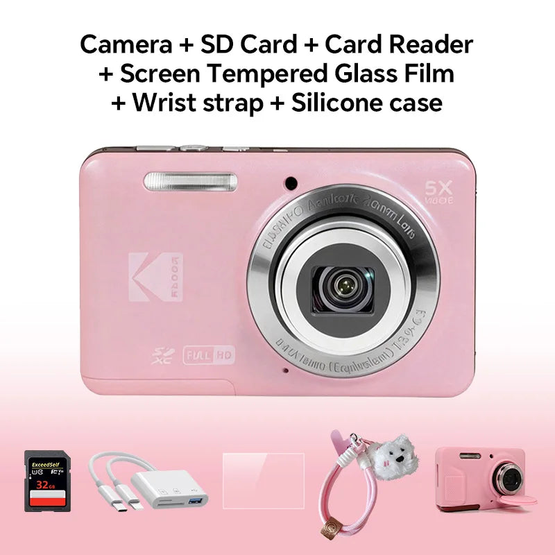 KODAK PIXPRO FZ55-RD 16MP Digital Camera 5X Optical Zoom 28mm Wide Angle 1080P Full HD Video 2.7" LCD Vlogging Camera TAVEN System LLC